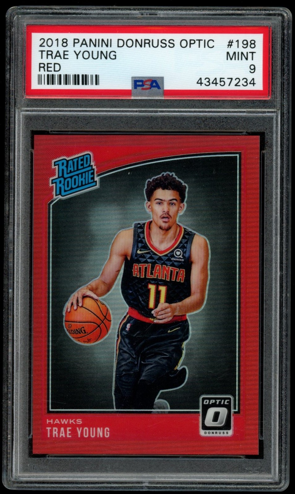 Trae Young 2018 Panini Donruss Optic #198 Red PSA 9 Rated Rookie #/99