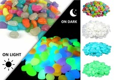 Glow In The Dark Pebbles Big 2cm Glowing Stones Garden Aquarium Fishtank 100pcs