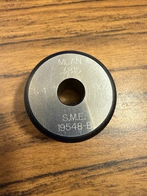 S.M.E. .6815'' Plain Master Setting Ring Gage Class XX Calibration Bore