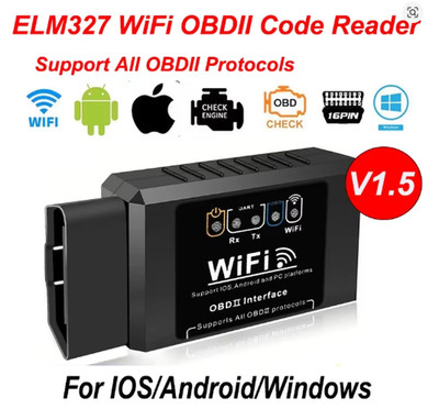ELM327 WiFi V1.5 Car Diagnostic OBD2 Scanner - Android iOS iPhone Error Reader