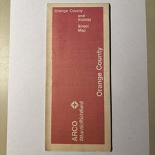 Vintage Arco Sinclair Atlantic Richfield Orange County CA Road Street Map 1970