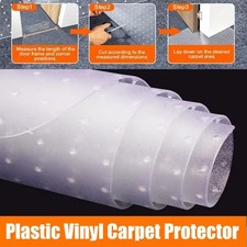 Heavy Duty Clear Vinyl Carpet Protector Non Slip Plastic Floor Mat Home, Office