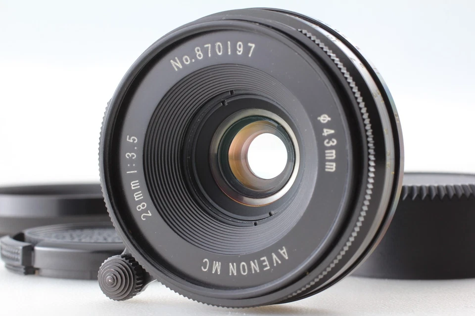 [ N MINT w/ Hood ] AVENON MC 28mm F/3.5 MF Lens Black L39 Leica Mount from JAPAN - Image 2 of 4