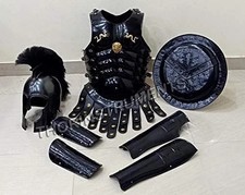 Medieval Achilles Troy Helmet Armor Muscle Jacket Arm & Leg Guard Spartan Shield