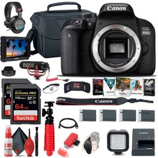 Canon EOS Rebel 800D / T7i DSLR Camera Body Only 4K Monitor Mic More