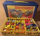 1971 Matchbox Lesney 24 Carry Case Yellow Trays + 24 Cars MB & Corgi Juniors