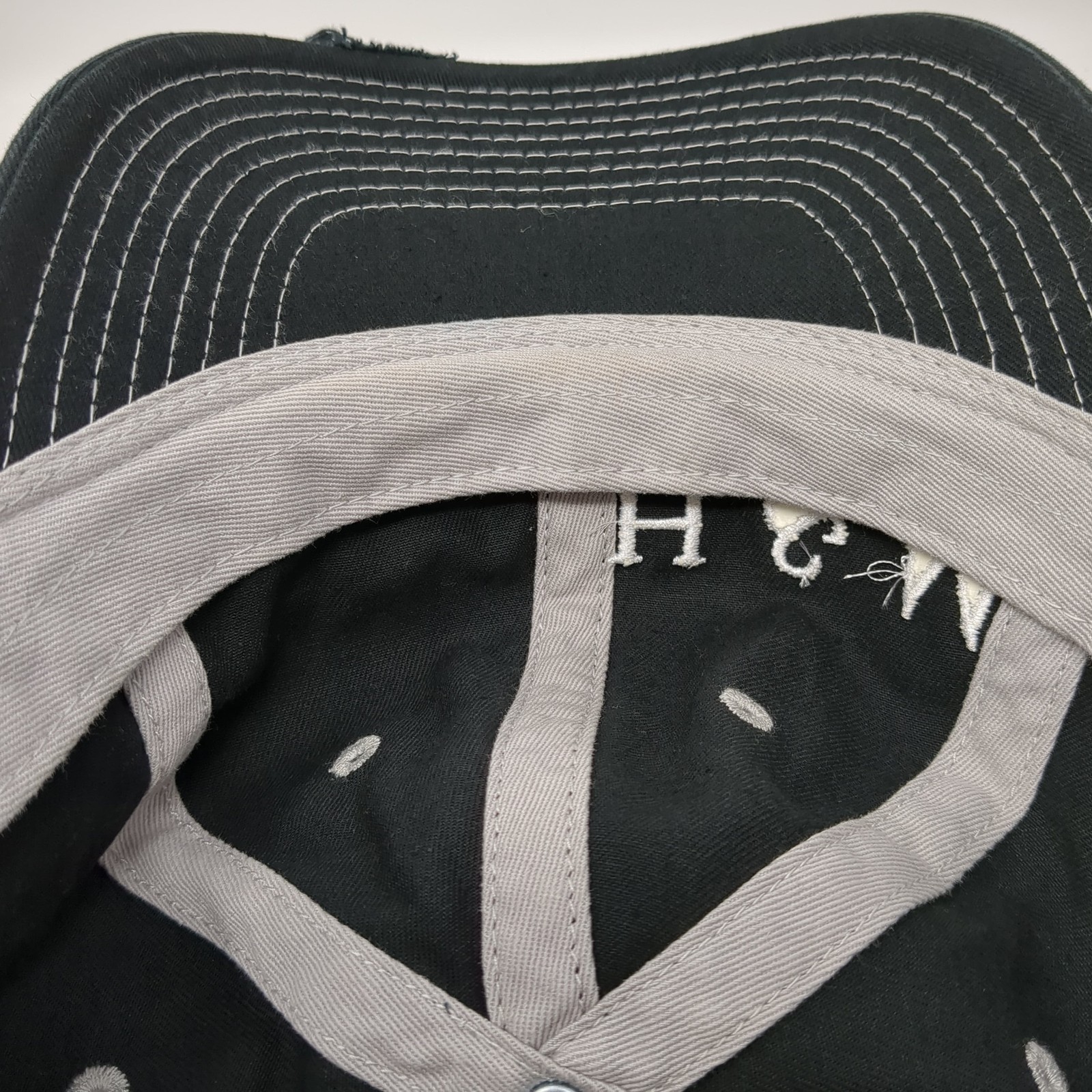 H&M Custom Strapback Hat Solid Black One Size Emb… - image 8