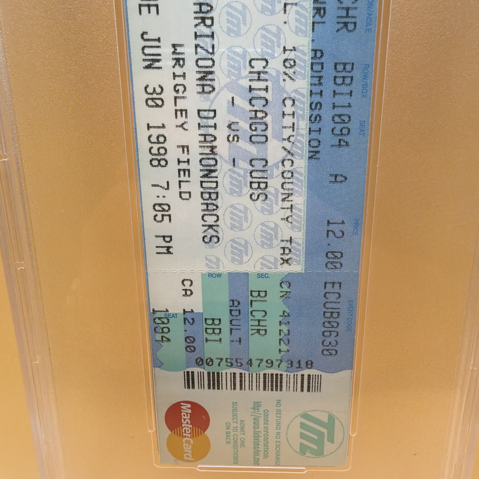 SAMMY SOSA 20 HRS ONE MONTH ticket 6/30/1998 Psa 8. Record To This Day view 3
