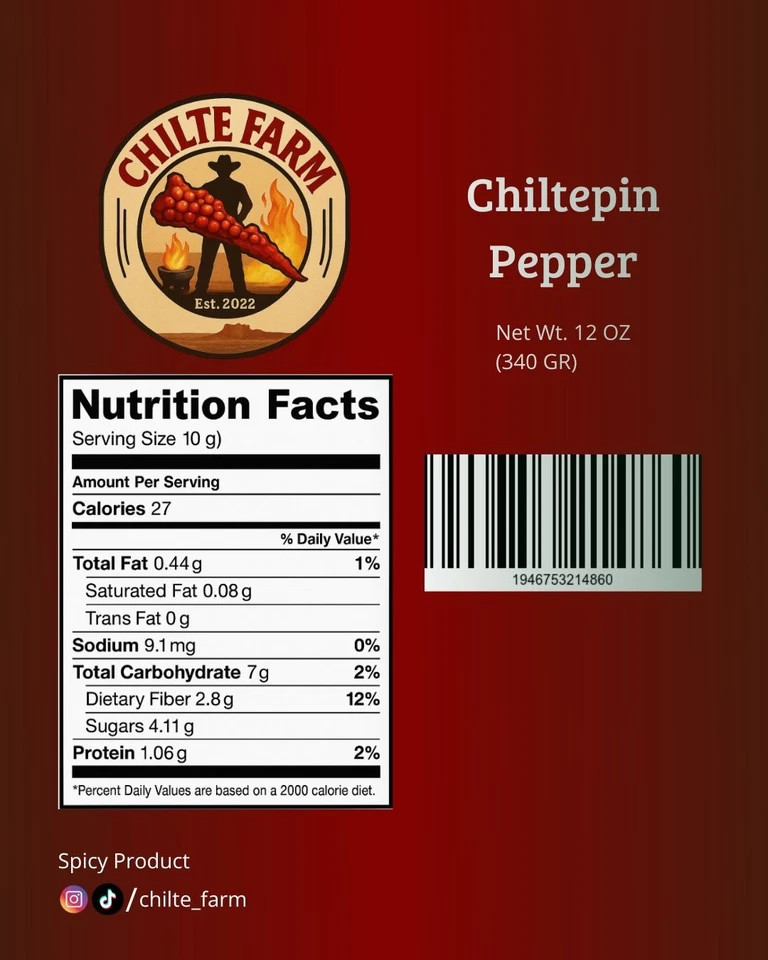 CHILTE FARM Chile Chiltepin 12 oz (340 gr) Foto 3 de 4