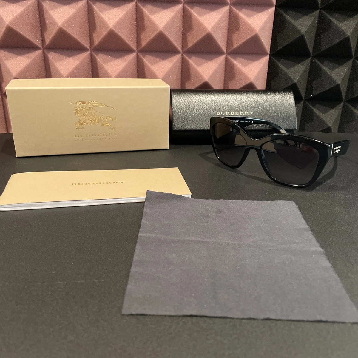 Burberry Butterfly Black Frame Sunglasses for Women for sale  display picture 1