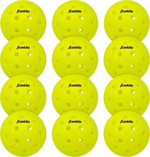 12 Official Franklin Sports Outdoor Pickleballs X-40 Optic Yellow