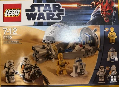 LEGO Star Wars Droid Escape 9490 Complete Set with R2-D2, C-3PO, Sandtrooper