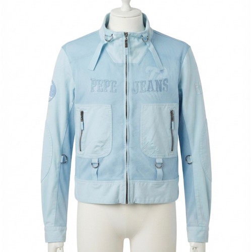 Pepe Jeans London Blue Utility Mesh Jacket Unisex M Cyber Y2K Techwear