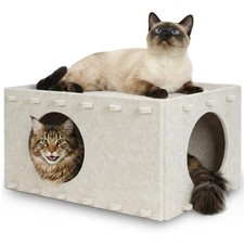 Cat House for Indoor Cats, Scratch Resistance Cat Cave Bed, Felt Peekaboo Cat...