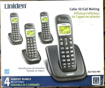 Uniden Digital DECT 6.0 Cordless BASE & 3 Extensions  DECT 1363-48K  NEW!