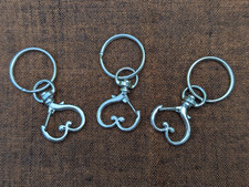 3 Metal Heart Keychains KH3