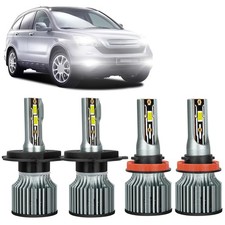 For Honda CRV CR-V 2007-2013 2014 4pcs LED Headlight High Low + Fog Light Bulbs