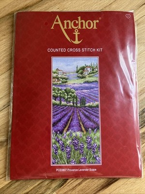 Anchor PCE0807 Cross Stitch Kit: Provence Lavender Scape 14 x 18cm