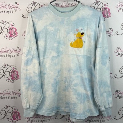 Disney spirit jersey long sleeve sparkly I love you Blue pink Shirt Dog Print
