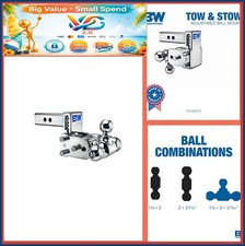 Chrome Adjustable Trailer Hitch Ball Mount Tri-ball 2 Receiver 10000 Gtw