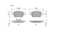 1X Bosch 0 986 494 401 Bremsbelagsatz Scheibenbremse FüR Renault