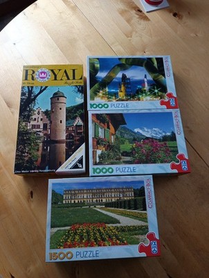 4 alte Puzzle 1000 Teile 1500 Teile - vollständig - Vintage