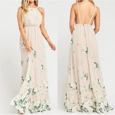 Show Me Your Mumu Amanda Maxi Dress Floral Bouquet Toss Cream Tan XXS