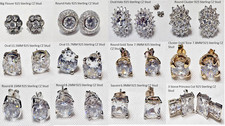 Sterling Silver 925 Cubic Zirconia Earring Pairs Selection