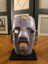 Vintage 1970 Stone Mosaic "MAYAN DEATH MASK"