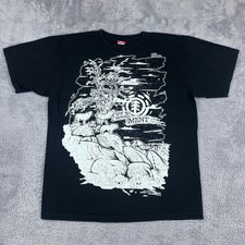 Element T-Shirt Men Large Black Graphic Print Nature Wolf Skateboarding USA Made