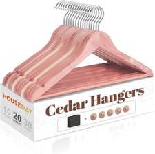 Cedar Hangers Closet 20 Pack Smooth Cedar Wood Hangers W/ Rings 360  Swivel Hook