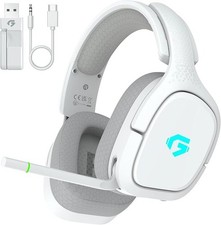 Wireless Noise-Canceling Gaming Headset W/ Mic  50MM Drivers White. NWB.
