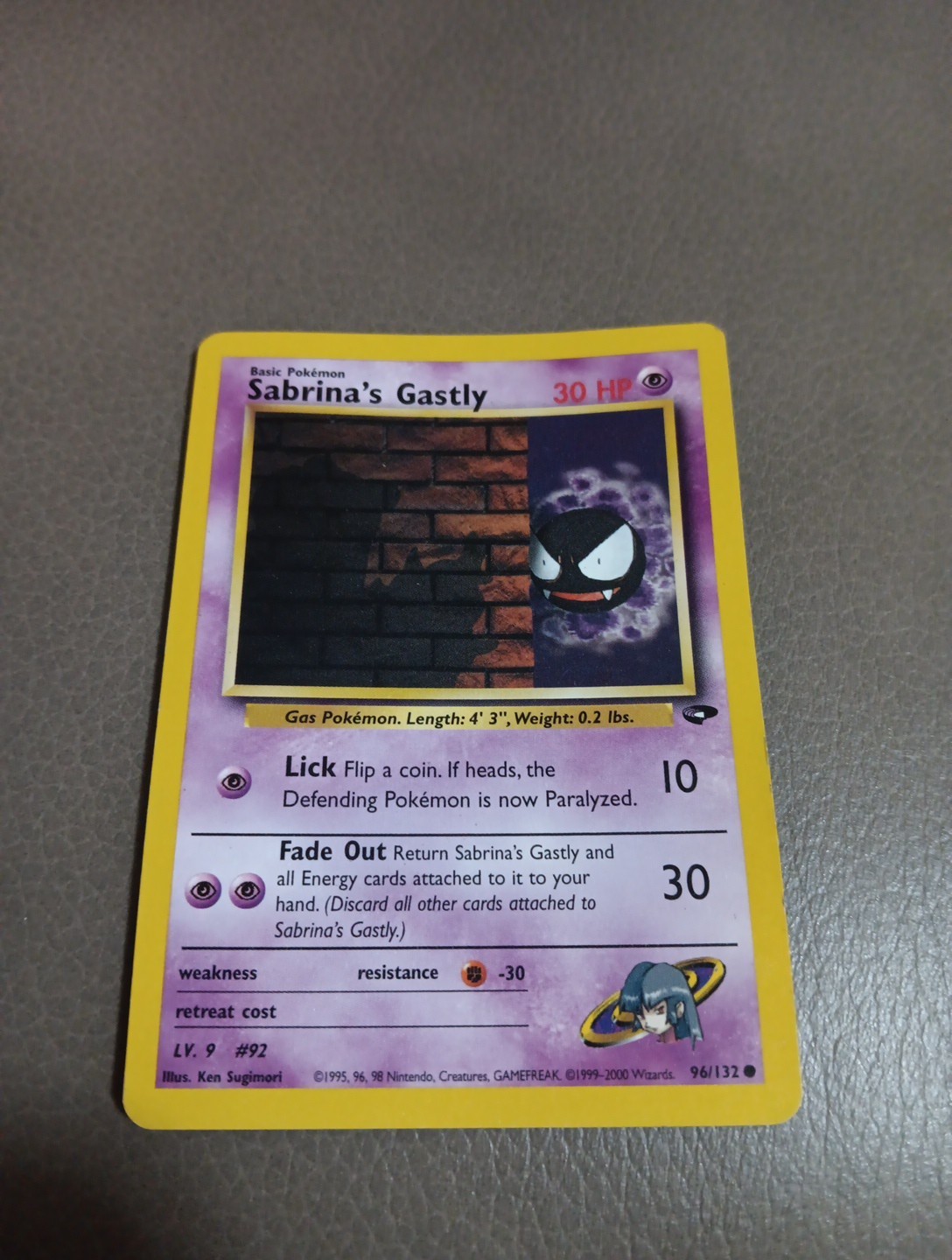 Sabrina’s Gastly 96/132 Common - Gym Challenge WOTC 1999 - Pokemon TCG Card