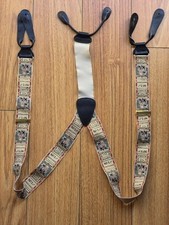 Vintage Trafalgar Downs Win Horse Race Silk K Derby Adjustable Men's Suspenders
