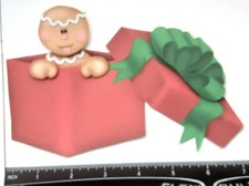 3D Gingerbread Boy in Gift Box Holiday CUSTOMER APPRECIATION Embellishment 384