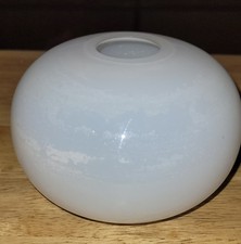 IKEA  White Glass Ball Vase - Hand Crafted