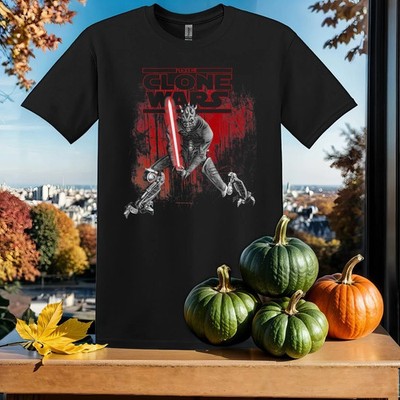 Disney Star Wars Clone Wars Darth Maul Graphic Black T-Shirt Size S-5XL