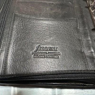 fILOFAX　A5 Durham Deluxe Leather　ラウンドジップ Filofax Durham Personal Size Black Full Zip Leather Organizer