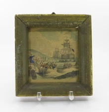 Antique Framed Etching Evacuation of Boston 1786 Granger Beller SC 6" x 6.25"