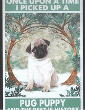 PUG PUPPY Once Upon A Time... Metal Sign 12'' X 8'' FREE SHIPPING