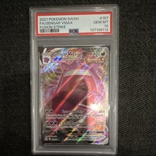 Pokémon Gengar VMAX Fusion Strike 157/264 Ultra Raro Full Art Holo VMAX PSA 10