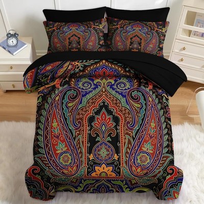 Nesker 7-Piece Comforter Set: Paisley Boho Bedding - Groovy Vibes Only!