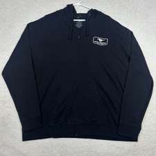 FORD BRONCO MENS 2XL FULL ZIP Hoodie Black Road Trip Hood 60 Years