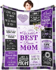 Bonus Mom Gifts from Daughter, Birthday Gifts for Stepmom Throw Blanket 60" X 50
