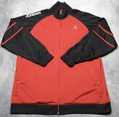 Jordan Track Jacket Mens 2XL Red Black Full Zip Jumpman Basketball 286311-648 - Image 1 of 4