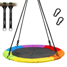 40" Saucer Tree Swing Set Waterproof 700lbs Outdoor Round Swing for Kids Adults