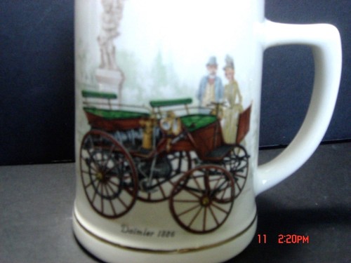 Vintage Ceramic Daimler 1886 Henry Ford Museum Porcelain Beer Stein Mug MARKED. - Picture 3 of 8