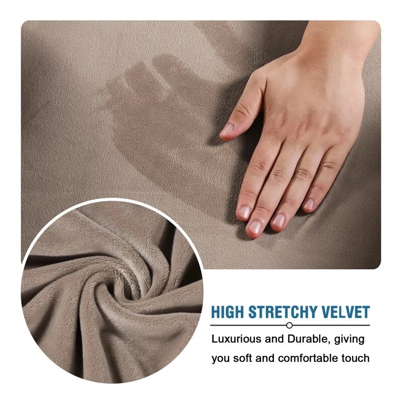 Funda de cojín de felpa elástica para sofá Foto 2 de 4