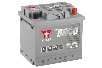 12V 54Ah 500A (EN) YBX 5000 Yuasa YBX5012 Silver High Performance Autobatterie