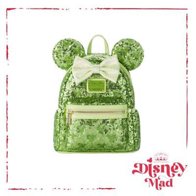Minnie Mouse Sequined Loungefly Mini Backpack – Tinker Bell Green